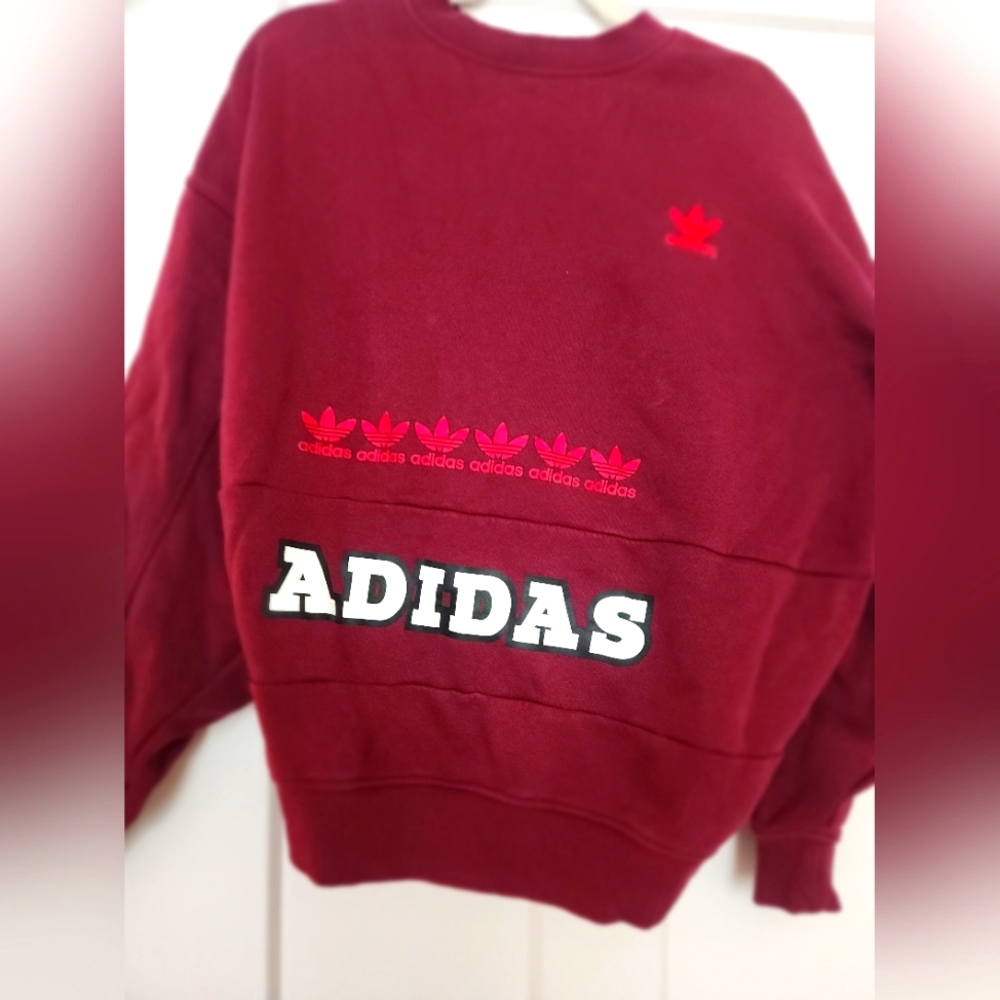 Adidas oversized sweatshirt in mulberry color size medium
